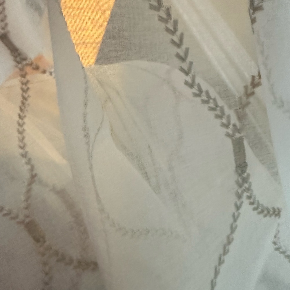 Like New Elegant cream and gold design 
Sheer Curtain
